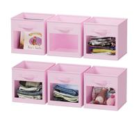 Cubos de almacenamiento SpaceAid con ventanas transparentes, juego de 6, cestas de tela plegables de 11 pulgadas, cajas para armario, estantes o