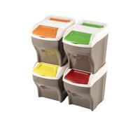 Cubos De Basura 27 Litros Diferenciados Apilables Poker 4 Piezas