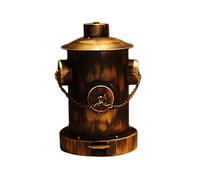 Cubos de basura Cubos de basura para exteriores Cubos de basura Retro Cubo de basura de hierro forjado Cubo de basura industrial Cubo de basura Cubo de basura de barril de aceite viejo Cubo de basura