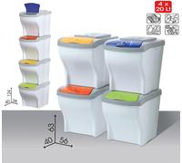 Cubos De Basura Reciclaje BAMA Poker 4 X 20 LT