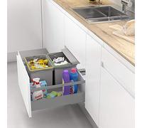 Cubos de Basura y Reciclaje con Tapa automática para cajón de Cocina - 16L + 16L