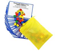 Cubos de Colores en Centímetros, Juguete Educativo para Desarrollar Habilidades Matemáticas para Niños de 3 Años en Adelante en Madera Maciza Brillante con 120 Cubos