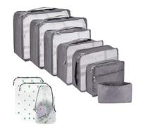 Cubos de embalaje para maleta, 10 tamaños, bolsas organizadoras de maleta, 10 cubos de embalaje de compresión, Gray, Variety Pack