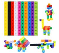 Cubos de Enlace Matemático, set de 100 cubos de matemáticas para conectar y contar, bloques de construcción manipulativos para matemáticas tempranas, juguete educativo para educación en el hogar