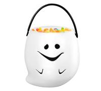 Cubos de golosinas de Halloween, cubo de truco o trato - Cubo de soporte para dulces de fantasma de calabaza | Tarro ligero de caramelo de fantasma de calabaza, soporte reutilizable para golosinas de