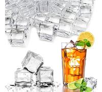 Cubos de hielo cuadrados triturados falsos diamantes artificiales de cristal acrílico para relleno de jarrones, dispersión de mesa, recuerdo de fiesta, decoración de boda, 25 mm, 50 piezas)