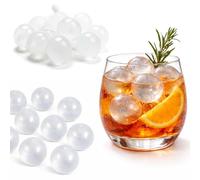 Cubos de hielo reutilizables para refrescar bebidas o alimentos - Transparentes o de colores - Para bebidas, fiestas, fiambreras, excursiones, playa, piscina (bolas transparentes)