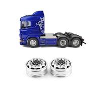Cubos de Llanta de Rueda Trasera Delantera de Metal para Truck 1/14 RC Tractor Trailer Cargo Car Wheels Tires, Rear 44Mm,2 Piezas