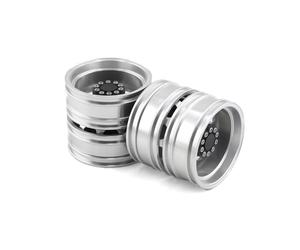 Cubos de Llanta de Rueda Trasera Delantera de Metal para Truck 1/14 RC Tractor Trailer Cargo Car Wheels Tires, Rear 44Mm,2 Piezas