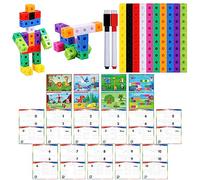 Cubos de Matemáticas para Vincular, 100 Manipulados de Cubos de Matemáticas con 30 Actividades de Aprendizaje Bloques de Conteo de Números Bloques de Conteo Pre-K Fun & Educativo para Jardín de Niños
