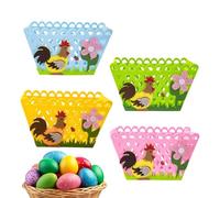Cubos de Pascua para niños, cesta de caza de huevos de Pascua sintió - Cubo de caza de huevos del festival - Portable Kids Easter Party Farst para fiestas, ideas de almacenamiento, compras de al