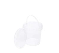 Cubos de plástico de 1 litro, contenedores para manipulación, tapas de grado alimenticio, transparentes, 1000 ml, fabricado en Europa