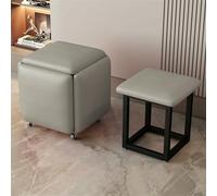Cubos De Taburete 5 En 1, Nido Otomano con Ruedas, Tabernos De Silla De Sofá Apilables, Taberno Móvil, Taberno De Maquillaje Multifuncional, Silla De Cubo Rodante para Sala De Estar Dormitorio