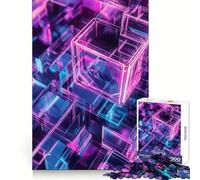 Cubos de Vidrio neón para Adultos, Rompecabezas de 1000 Piezas, Juguete Inteligente, Tiempo Libre, Arte de Corte preciso, Coleccionable (50x75cm)