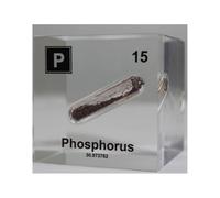 Cubos Elementos 5cm/2in Encapsulados en Lucite Acrílico Transparente para Colecciones de Elementos y Material de Experimentos de Laboratorio-15-P (Phosphorus)