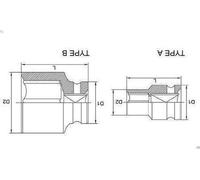 Vaso de impacto TOPTUL 3/4 pulgadas 30 mm 6 caras