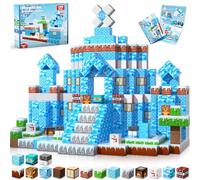 Cubos Magnéticos 100 Piezas Construye tu propio mundo de hielo y nieve | Bloques Magneticos Construccion Niños Juguetes para Niños y Niñas de 3-9 Años, Magnetic Blocks Regalos de Pascua
