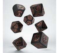 Cubos rpg dragon modern set de 7 dados de cobre negro