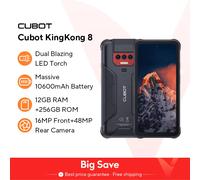 Cubot KingKong 8, Smartphone resistente al agua Android 13, 12 GB de RAM (6 GB + 6 GB), 256 GB de ROM, 10600 mAh, NFC, Octa-core, teléfono 4G, OTG Black
