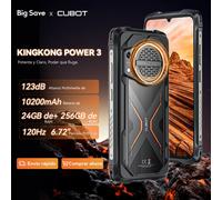 Cubot KingKong Power 3, Smartphone Android 14, Altavoz de 123dB, Helio G99, Pantalla de 6,72" de 120Hz, Ampliable hasta 24GB de RAM, 256GB de ROM, Batería de 10200mAh, Cámara de 100MP, NFC, 4G movil 6