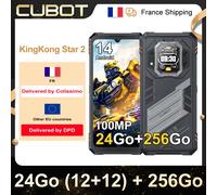 Cubot KINGKONG STAR 2, Smartphone ultrafino y resistente 5G, MTK D8200 de 4 nm, 24 GB (12+12 GB) 256 GB, Pantalla de 6,72 pulgadas y 144 Hz Negro