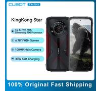 Cubot KingKong Star, 5G resistente, 24GB(12GB+12GB) RAM, 256GB ROM, cámara principal de 100MP, batería de 10600mAh, carga rápida de 33W, NFC KK Star Black