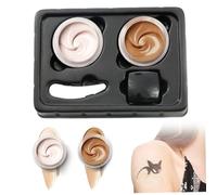 Cubra de tatuaje Implaz de maquillaje, Corredor de tatuajes de 2 colores, 2x10 g de encubrimiento de cicatrices, maquillaje corporal anti-stick para marcas de nacimiento, manchas oscuras, cicatrices