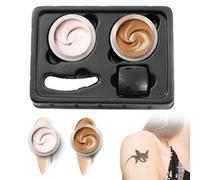 Cubra de tatuaje Magno impermeable, Corrector de tatuajes de 2 colores, encubrimiento de 2x10 g de cicatrices, maquillaje corporal anti-stick para marcas de nacimiento, manchas oscuras, cicatrices, v