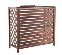 Cubre Aire Acondicionado Exterior Al Aire Libre Funda Aire Acondicionado Exterior Para Ocultar El Aire Acondicionado, Tablero De Madera Engrosada Planta Decorativa Pantalla Radiador Cubre Estante(Larg