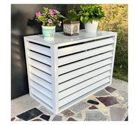 Cubre aire Acondicionado Exterior, Cubierta de aluminio for aire acondicionado y bomba de calor, cubierta for minisplit for unidades exteriores.(White flat roof,110 * 60 * 80cm)