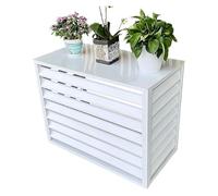 Cubre aire Acondicionado Exterior, Cubiertas de aluminio for aire acondicionado, separador de espacio con rejilla independiente(White,100x50x70cm/39x20x27.6in)