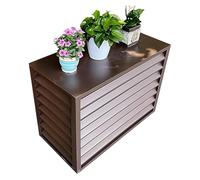 Cubre aire Acondicionado Exterior, Cubiertas de aluminio for aire acondicionado, separador de espacio con rejilla independiente(Brown,100x50x70cm/39x20x27.6in)