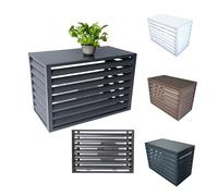 Cubre Aire Acondicionado Exterior, Funda Para Aire Acondicionado De Aluminio, Cubierta Rejilla Para Aire Acondicionado, Valla para Dispositivos Exteriores Pantalla Decorativa(White,110x60x80cm)
