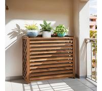Cubre Aire Acondicionado Exterior Madera Maciza Soporte Para Plantas Exterior Cubierta Aire Acondicionado Privacidad Jardín Exterior Vallas De Madera Puesto De Flores Valla Ocultacion(100x44x93cm)