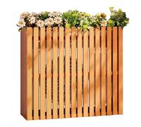 Cubre Aire Acondicionado Exterior, Valla Decorativa de Madera Maciza, Ocultador de Basura para Exteriores, Decoración Versátil para Patios, Balcones, Jardines y Hoteles(Yellow,105x45x95cm/41x18x37in)