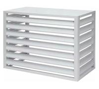 Cubre aire Acondicionado Exterior, Valla metálica for aire acondicionado. Unidades de aire acondicionado aptas for uso en interiores y exteriores.(White Top Cover Plate,110x60x80cm)