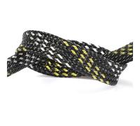 Cubre Cables 2mm Colorful Braid Sleeve Nylon Snakeskin Mesh Insulate Retractable Shockproof Expandable Wire Protector Cable(Black Gold Silver,10 Meters)