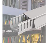 Cubre Cables Canaleta para Cables Cuadrada de PVC Gris con Ranura Abierta, canaleta de 25, 50 y 100 mm Ancho Cables atornillados (100 cm Longitud)(10 PCS,W 40 MM H 40 MM)