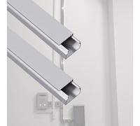 Cubre Cables Cubierta Cuadrada para Ocultar Cables Tipo Clic, Color Negro y Plateado, canaleta de Acero Inoxidable y Cubierta de Cables Cables(Silver,W 20 MM H 10 MM L 80 CM)