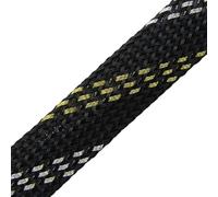 Cubre Cables Funda de Cable expandible de 2 mm a 40 mm, Trenzada Ajustada, de Alta Densidad, dureza, Aislante, protección de línea, Envoltura de Cable, Funda de prensaestopas(Black Gold Sliver,30mm)