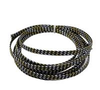 Cubre Cables Funda de Cable Negra Pet 2/10 Metros, Funda Trenzada aislada 2~40mm, protección línea Datos for Computer Automotive(Black Gold Silver,12mm,10 Meters)