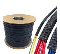 Cubre Cables Funda Trenzada aislada Negra de 5/10 Metros 2/4/6/8/10/12/15/20/25mm protección Cable Extensible Manguito prensaestopas for Computer Automotive(30 mm,10 Meters)