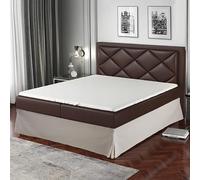 Cubre Canape 135x190 Beige - 4 Faldas de 30 cm para Cama de 135 x 190 con somier - Cubrecanapes Cama 135 - Fabricado en Europa - Protector somier 135 x 190 - Funda somier 135 x 190