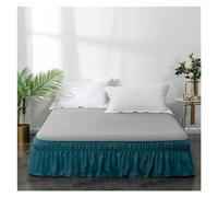 Cubre Canape 150x190 Falda de Cama elástica con Volantes, cómoda, Envolvente, Resistente a la decoloración, Faldas Color sólido, Doble tamaño Queen King(Green,W120XL200CM)
