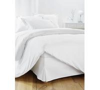 Cubre Canape 200x200 Blanco - 4 Volantes de 30 cm para Cama de 200 x 200 con somier - Falda de Cama 200 x 200 Fabricada en Europa - Protector de somier 200 x 200