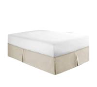 Cubre Canape Cómoda falda de cama plisada suave y a medida con tela resistente a las arrugas y a la decoloración - Ropa de cama de 15 pulgadas de alto (sin plataforma)(Cream,Full 135x190x35 cm)
