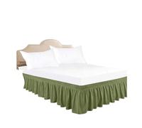 Cubre Canape,Cubre Somier Falda de cama con volantes envolvente de color sólido con tejido elástico resistente a la decoloración de 15 pulgadas de alto(Vanilla,Twin 90x190x38cm)
