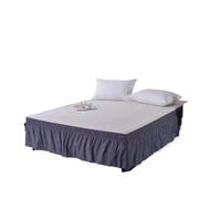 Cubre Canape,Cubre Somier Falda de cama con volantes envolvente de color sólido con tejido elástico resistente a la decoloración de 15 pulgadas de alto(Indigo blue,Full 137x190x38cm)