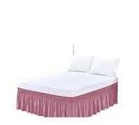 Cubre Canape,Cubre Somier Falda de cama con volantes envolvente de color sólido con tejido elástico resistente a la decoloración de 15 pulgadas de alto(Bean paste,Queen 150x200x38cm)