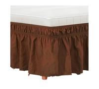 Cubre Canape,Cubre Somier Falda de cama envolvente elástica con volantes for cama, con volantes antipolvo, estilo pastoral, de color liso, for cama individual, matrimonial, queen y king de 15 pulgadas